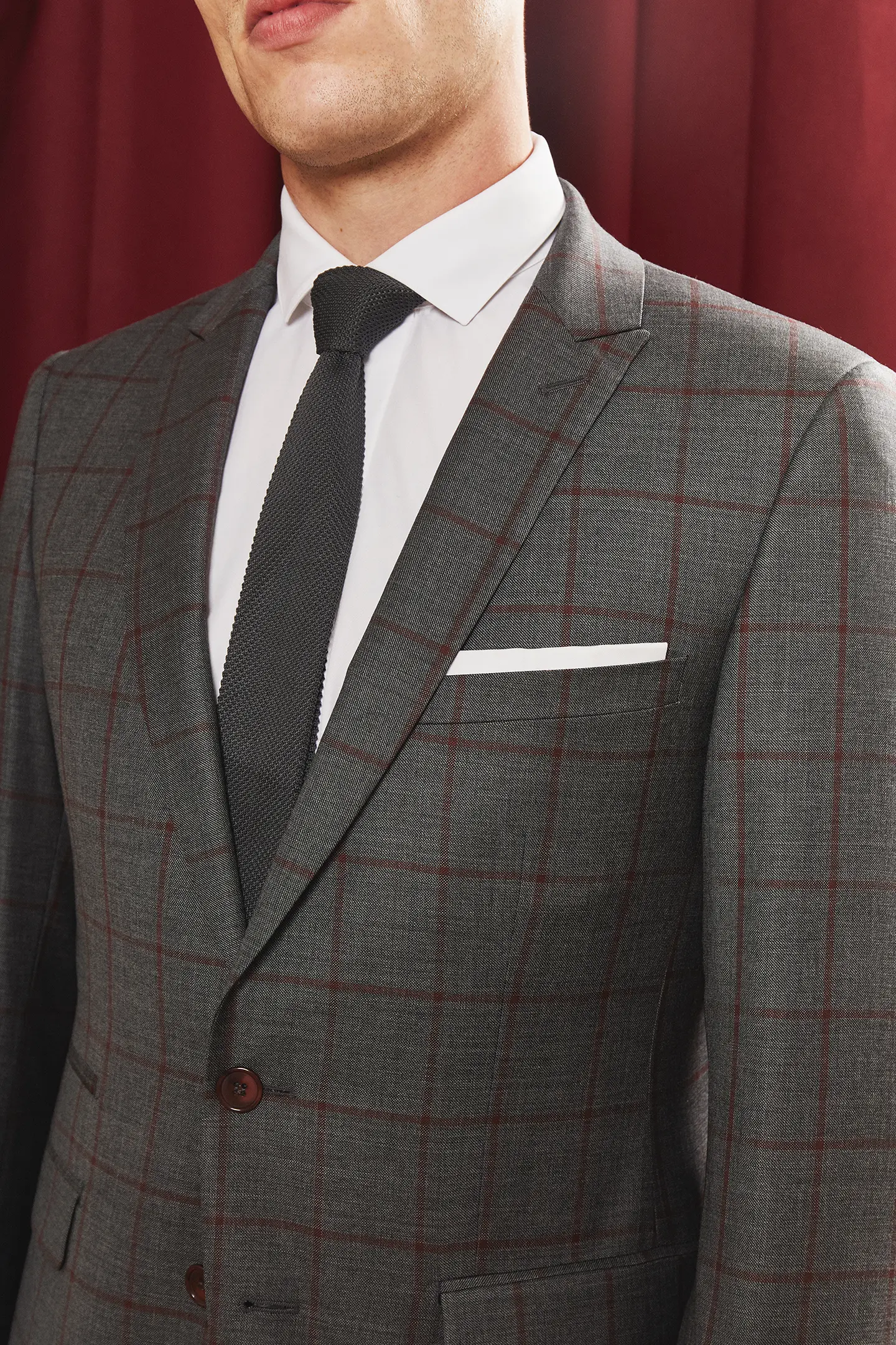 JOAN costume gris carreaux bordeaux lapieceur 4