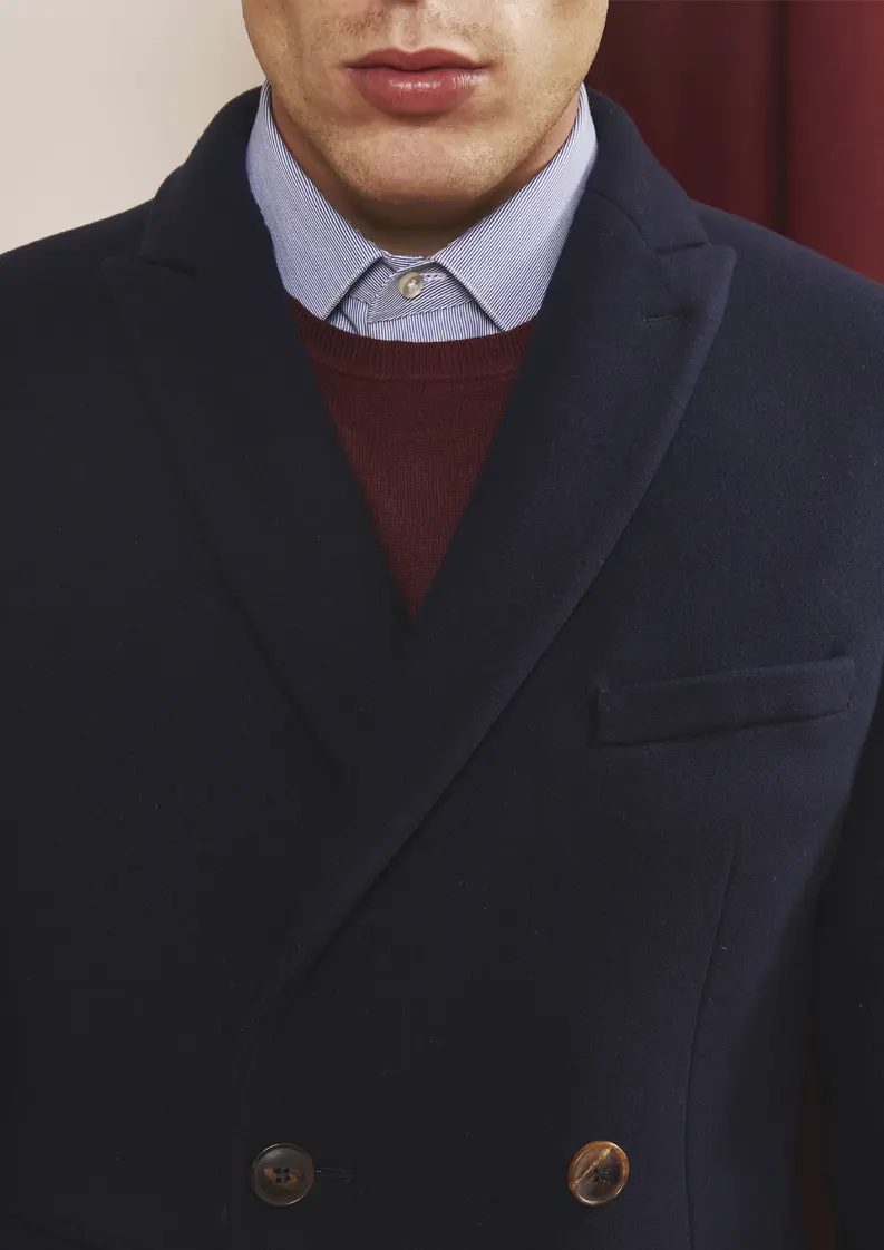 MARIO et RENATO manteau drap de laine bleu lapieceur 4