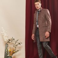 carlo-manteau-drap-laine-chevron-bordeaux