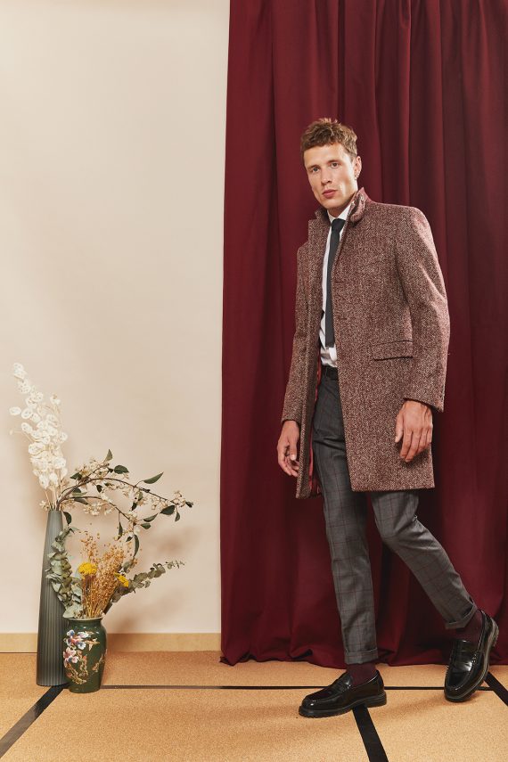 carlo-manteau-drap-laine-chevron-bordeaux