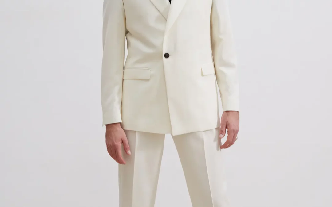 MARTIN – Costume croisé en sergé ivoire sur mesure
