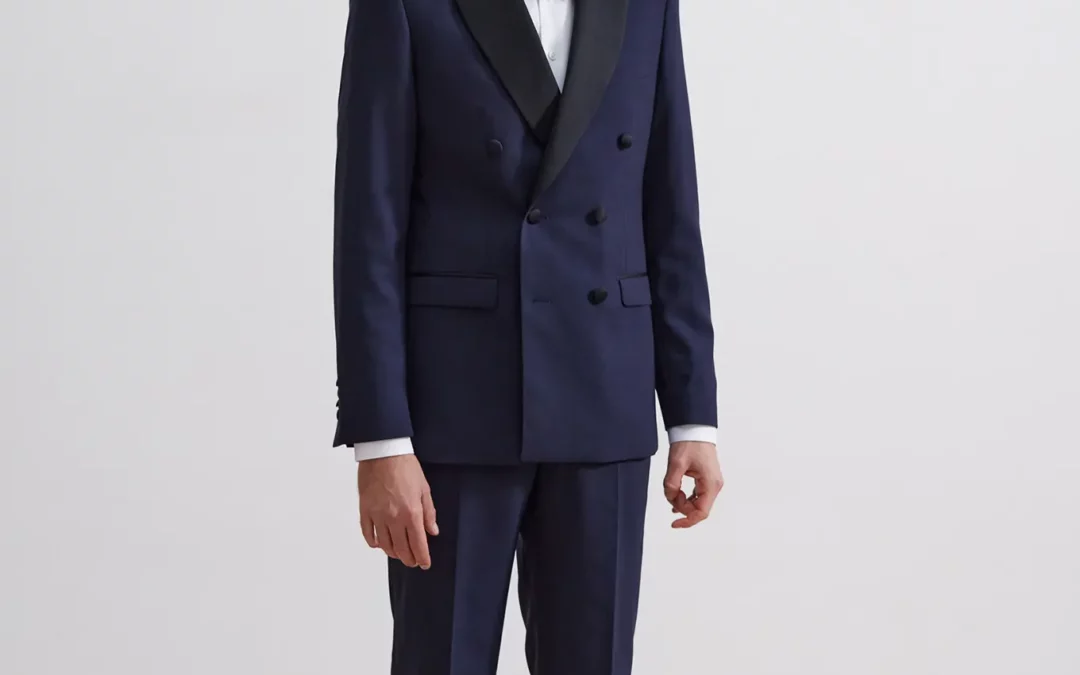 SERGIO – Smoking croisé 2 pièces bleu nuit sur mesure