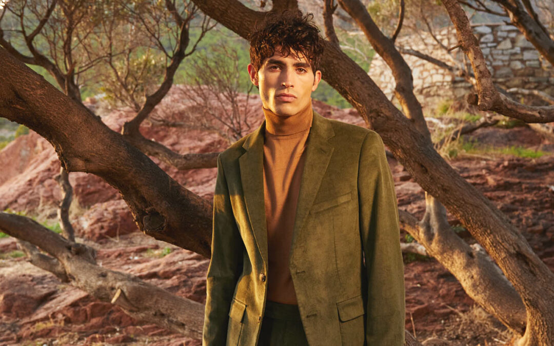 EUGÈNE – Costume 2 pièces sur mesure Velours côtelé vert olive
