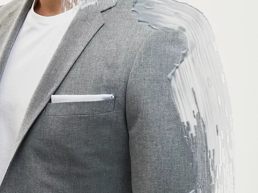 VASLAV – Costume sur mesure en toile grise chinée