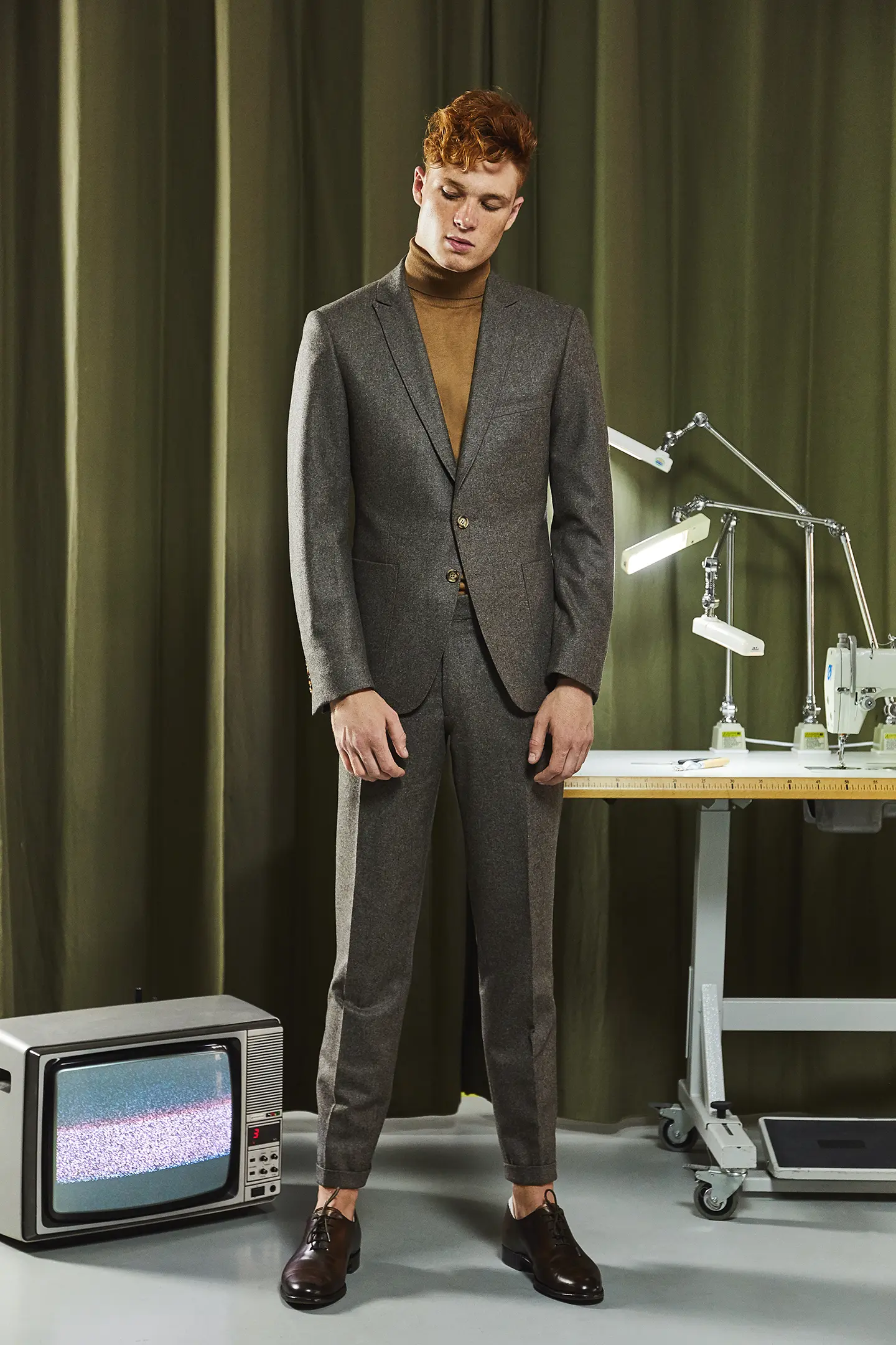 EERO costume flanelle taupe lapieceur