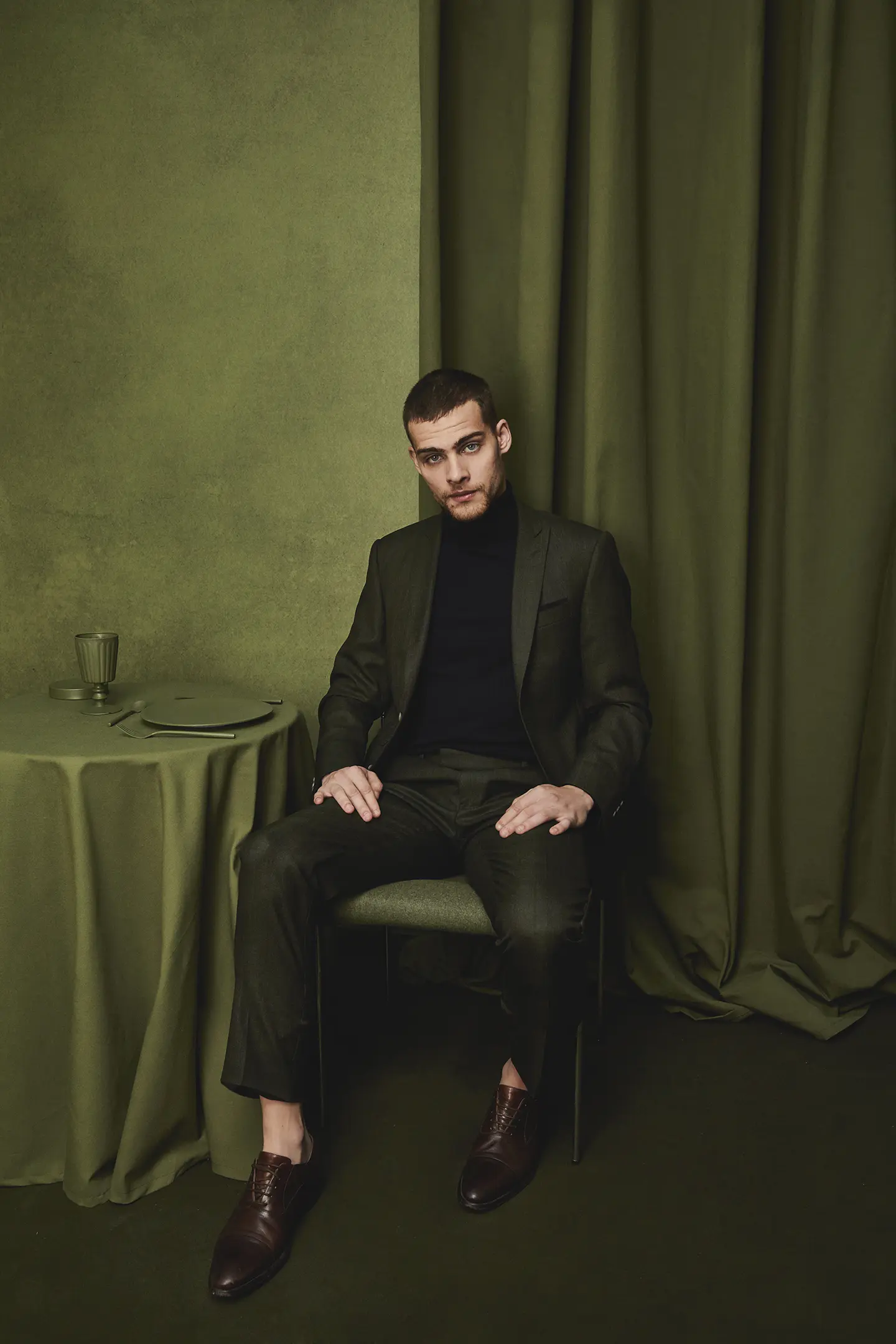 JOSEPH costume sur mesure vert lapieceur 2