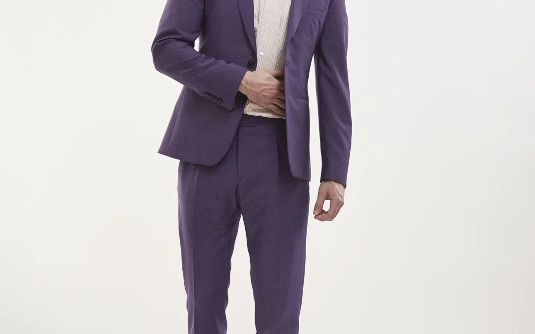 JOHANN – Costume sur mesure en Toile changeante violet