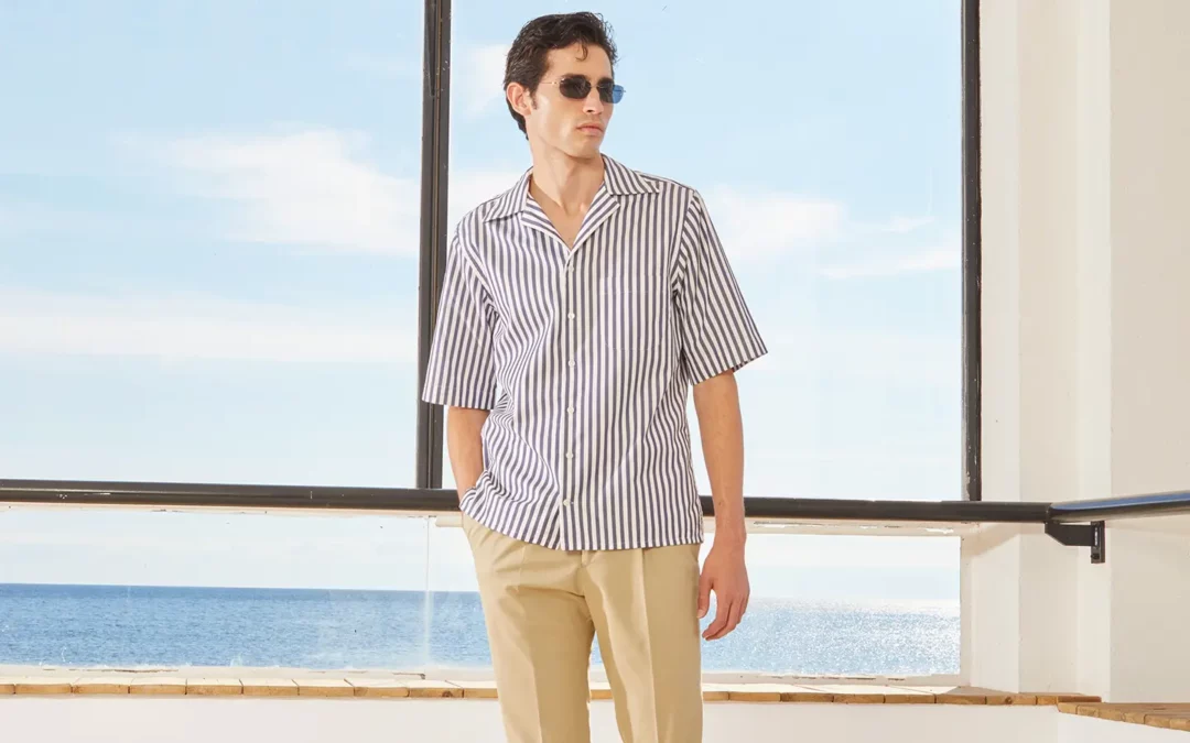 RAOUL – Chemise Popeline de coton à rayures blanches et bleues